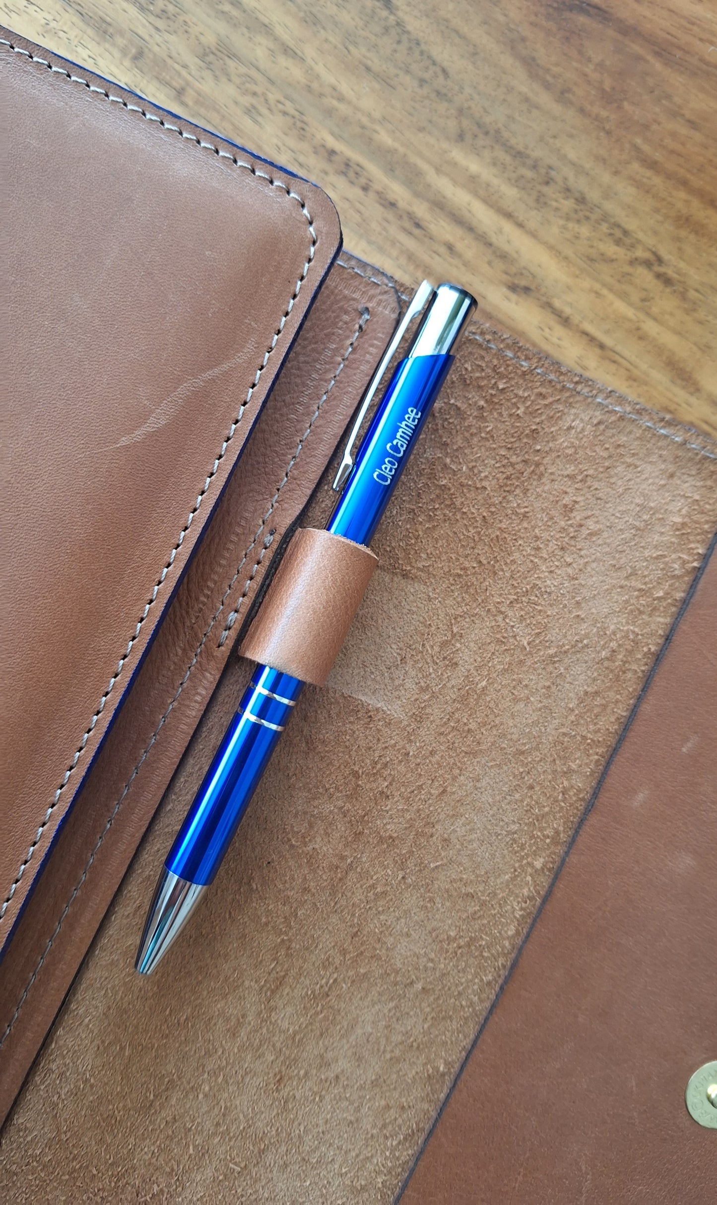 A5 Leather Wrap-Around Notebook Cover – Personalized with Hot Foil