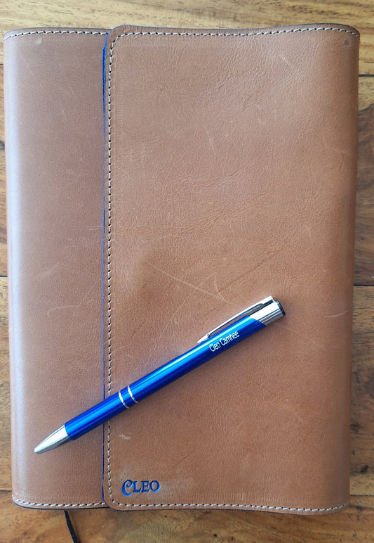 A5 Leather Wrap-Around Notebook Cover – Personalized with Hot Foil