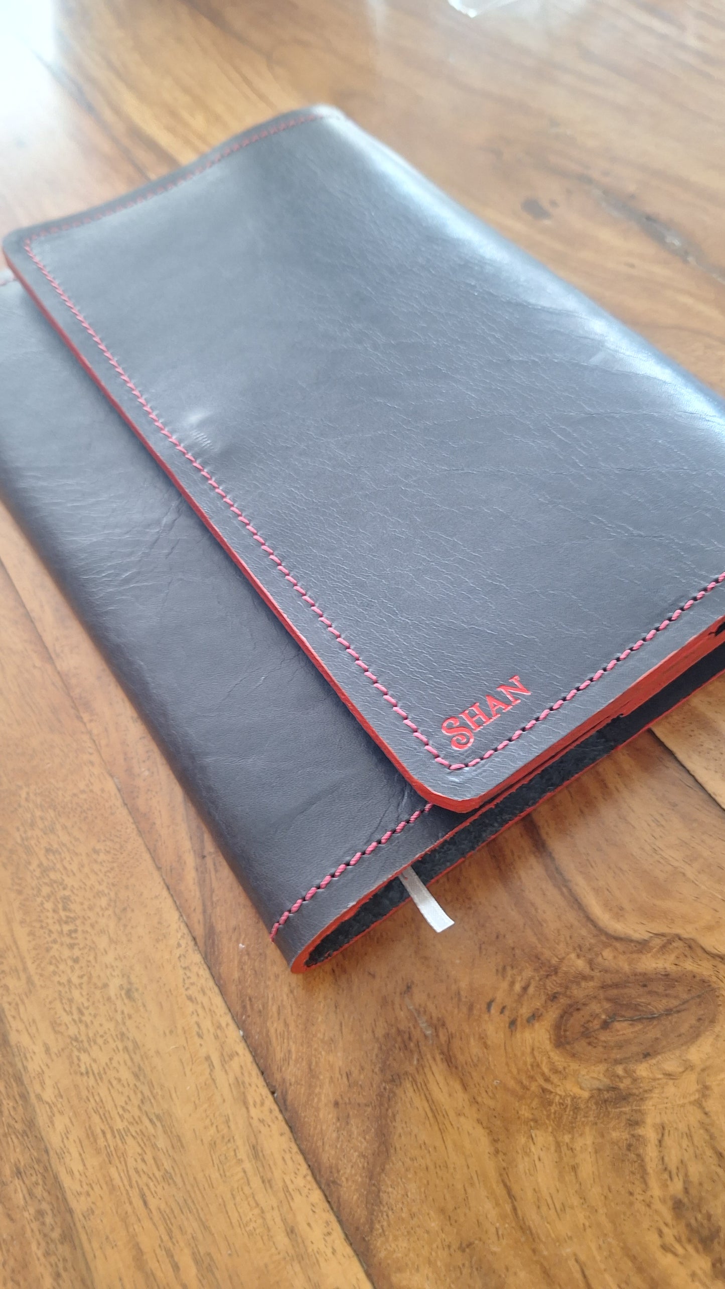 A5 Leather Wrap-Around Notebook Cover – Personalized with Hot Foil