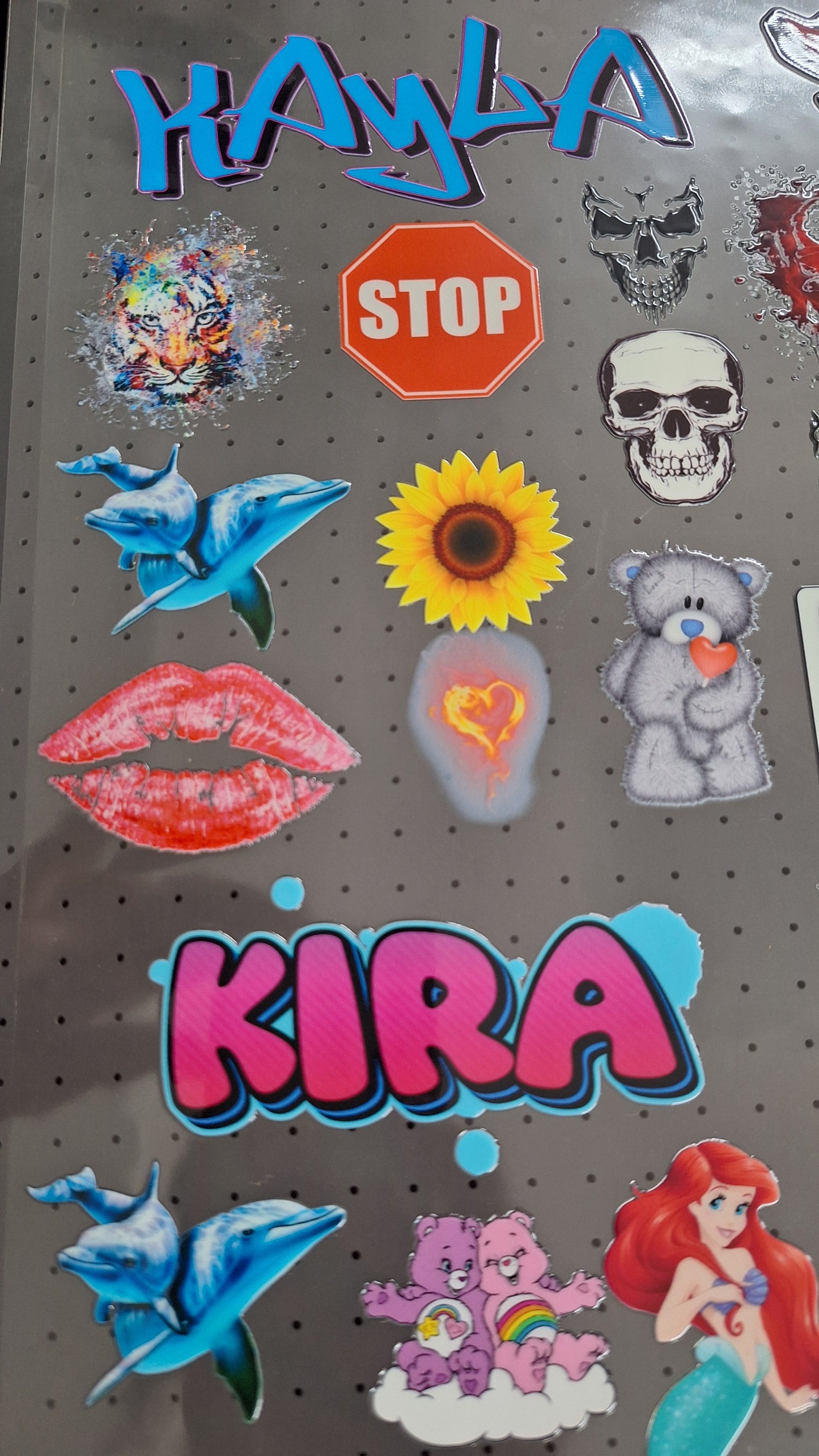 Custom printed UV DTF stickers for glass, wood, metal and plastic