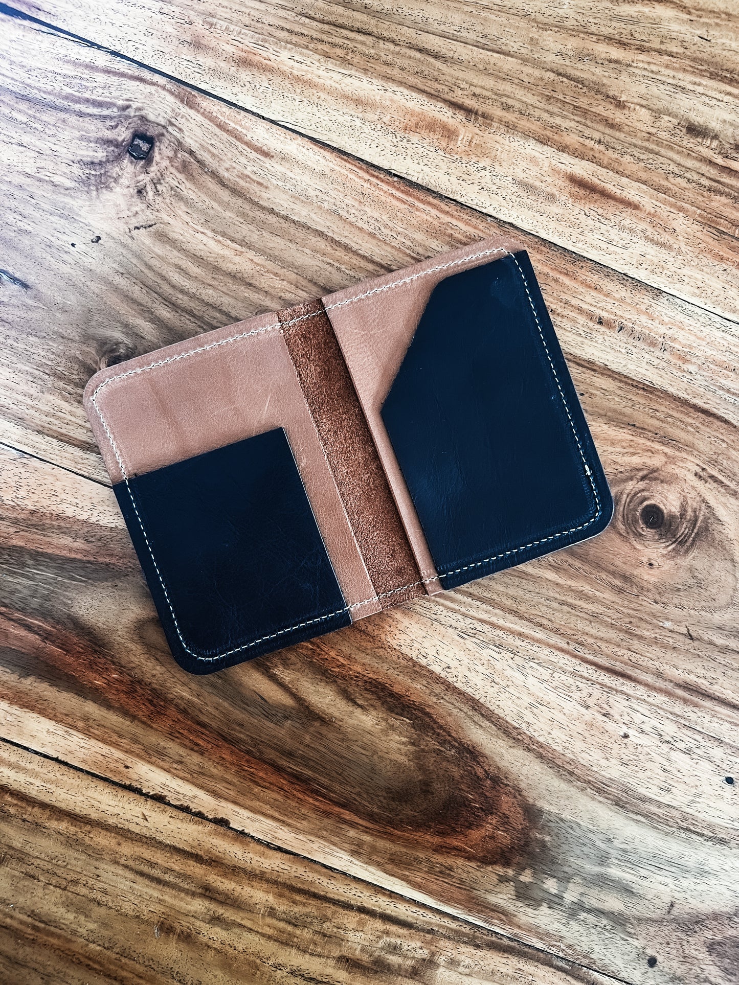 Two-Toned Leather Passport Holder | Personalized with Foil Name