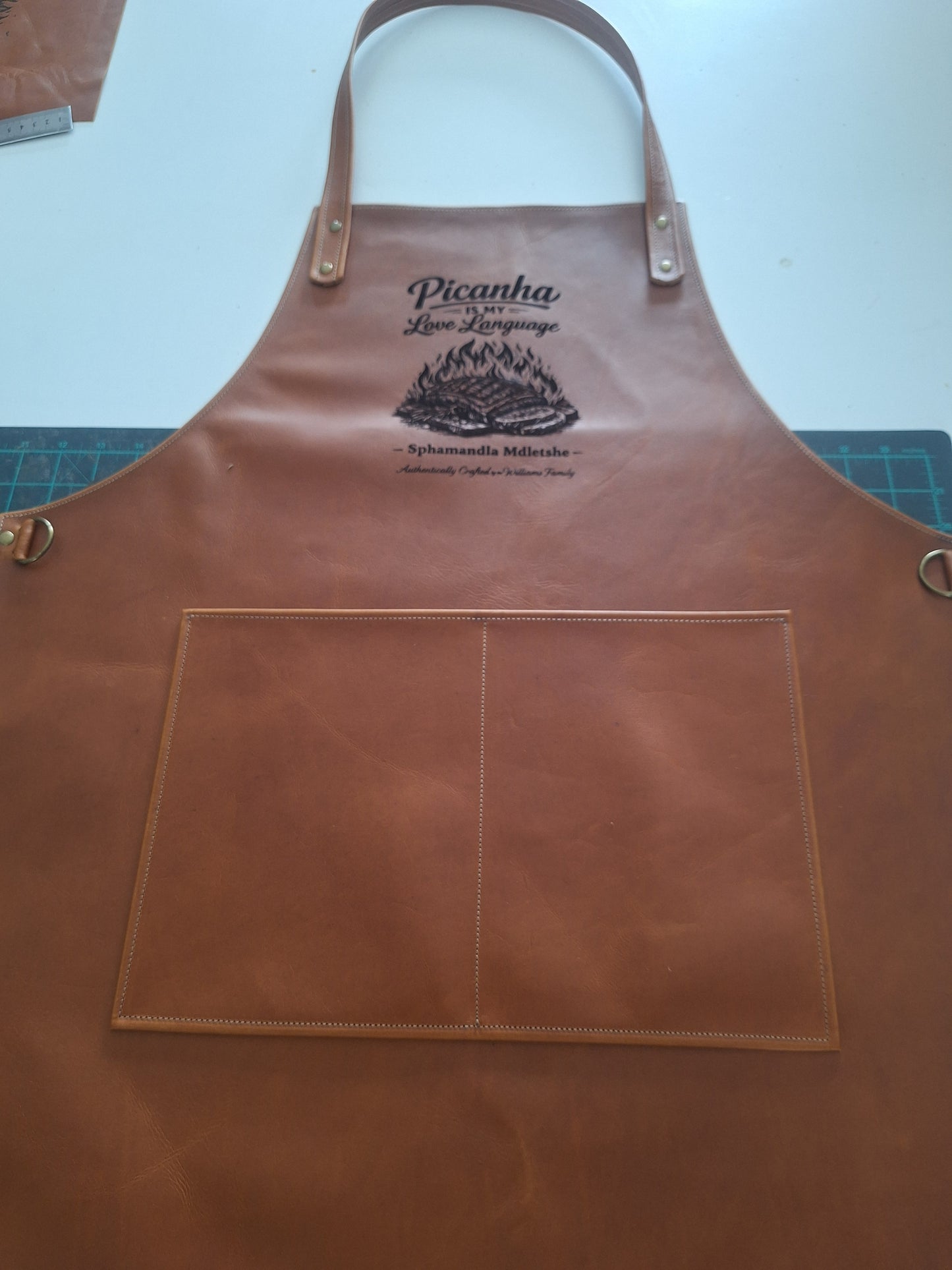 Handcrafted Leather Apron with Laser Engraving