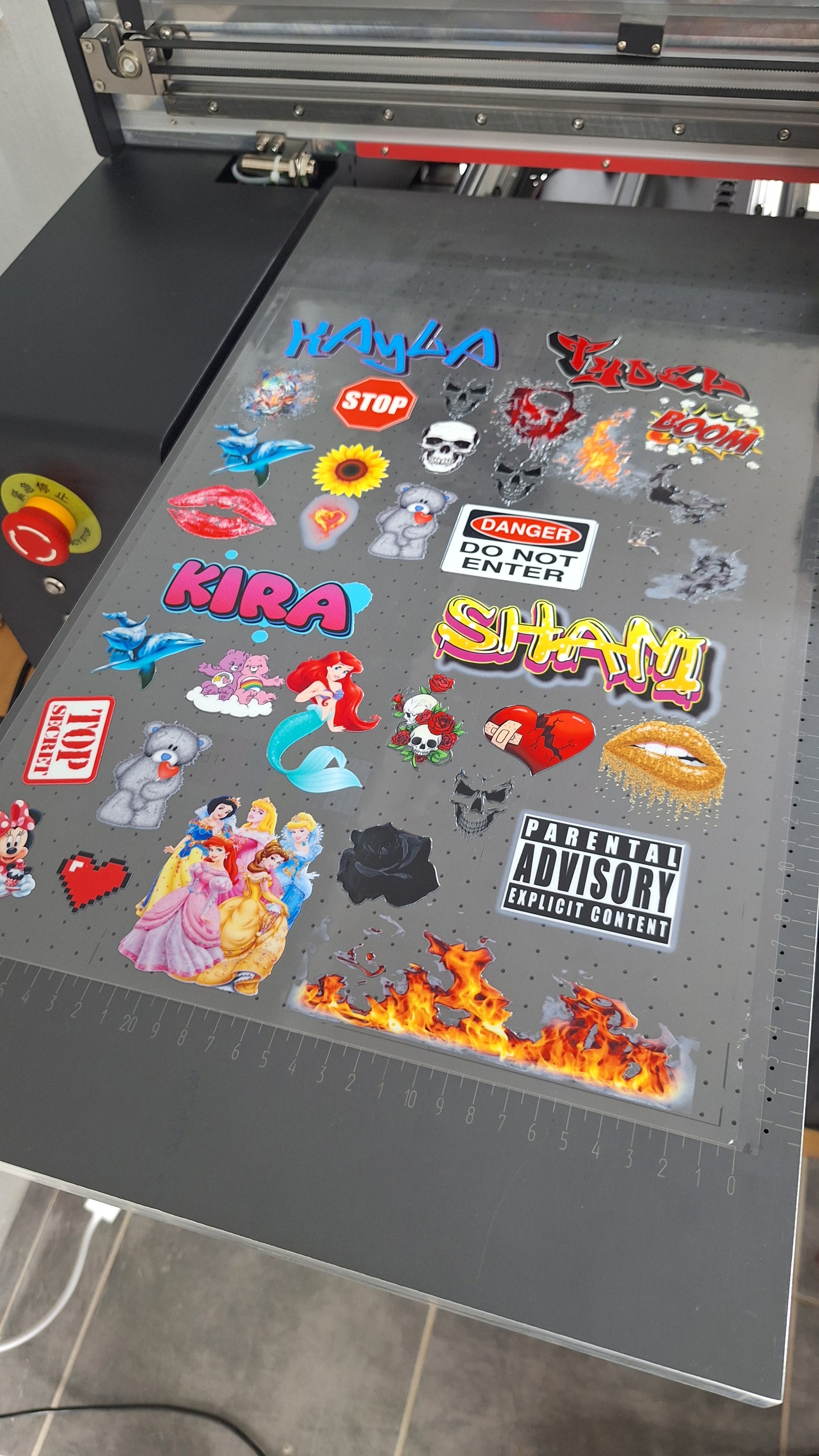 Full colour UV DTF transfers, Full colour sticker