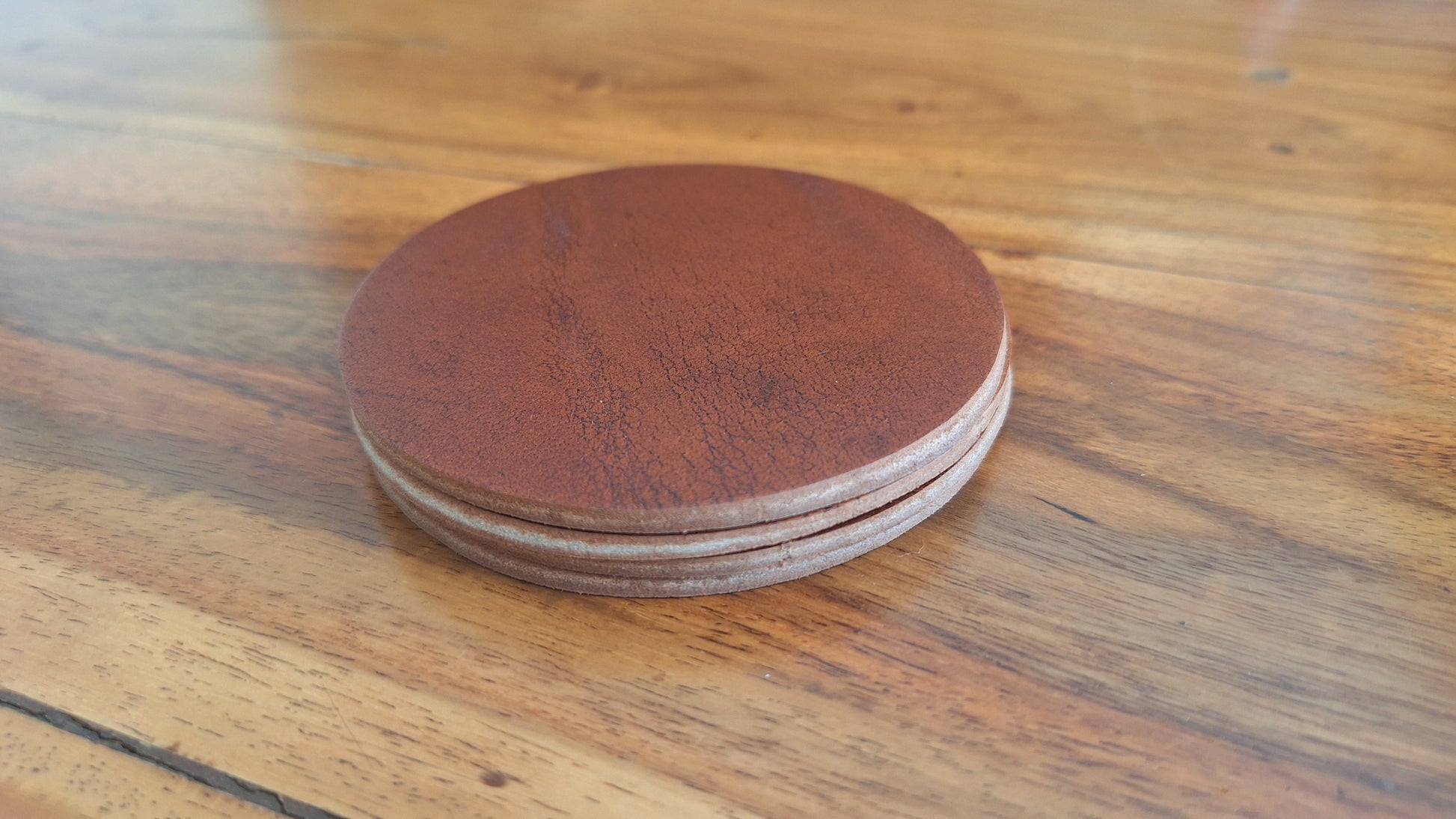 Leather coasters, branding, laser engraving, corporate gift